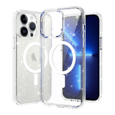 iPhone 15 Compatible Case Cover With Glitter Shockproof Transparent And Compatible with MagSafe Technology